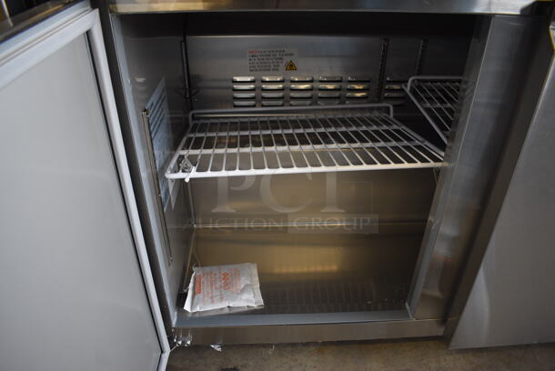 BRAND NEW! Avantco 178SSUC48RHC Stainless Steel Commercial 2 Door Undercounter Cooler on Commercial Casters. 115 Volts, 1 Phase. 48x30x32. Tested and Working! - Image 6 of 8