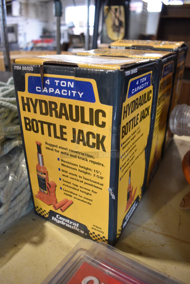3 BRAND NEW IN BOX! Central Hydraulics 4 Ton Capacity Hydraulic Bottle Jacks. 3 Times Your Bid! - Image 2 of 2