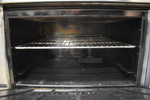 Imperial Stainless Steel Commercial Natural Gas Powered 6 Burner Range w/ Oven and Salamander Cheese Melter. 36x34x71 - Image 6 of 6