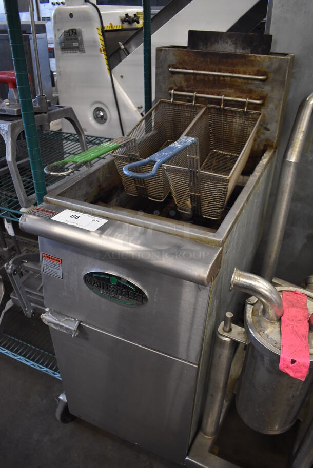 2021 Mainstreet 541FF40N Stainless Steel Commercial Floor Style Natural Gas Powered Deep Fat Fryer w/ 2 Metal Fry Baskets. 16x30x49 - Image 2 of 6