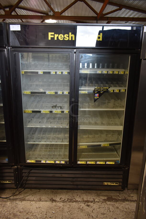 2015 True GDM-49 ENERGY STAR Metal Commercial 2 Door Reach In Cooler Merchandiser w/ Poly Coated Racks. 115 Volts, 1 Phase. Tested and Working! - Image 1 of 9