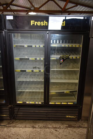 2015 True GDM-49 ENERGY STAR Metal Commercial 2 Door Reach In Cooler Merchandiser w/ Poly Coated Racks. 115 Volts, 1 Phase. Tested and Working!