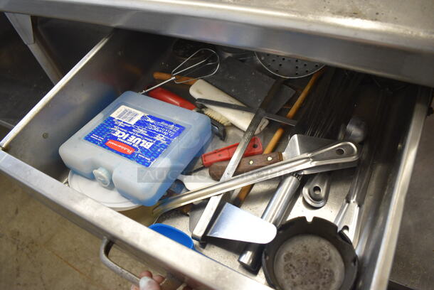 Stainless Steel Commercial Table w/ Mounted Commercial Can Opener, Under Shelf and Back Splash. 92.5x30.5x46 - Image 5 of 6