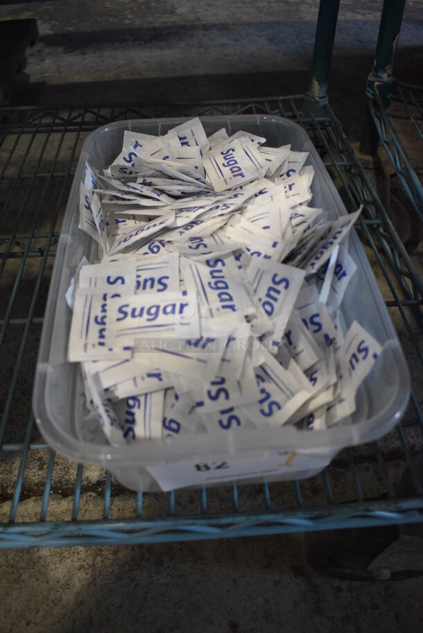 ALL ONE MONEY! Lot of Sugar Packets in Clear Bin!