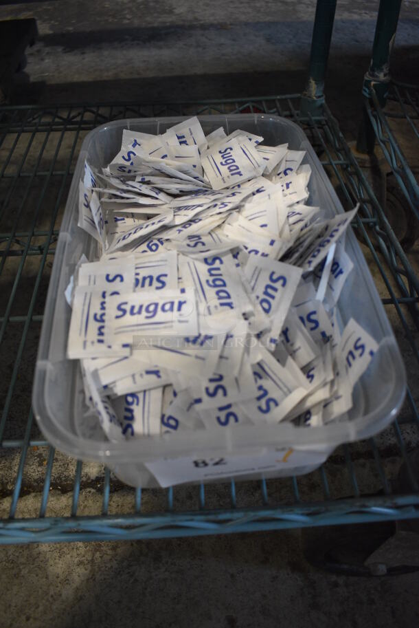 ALL ONE MONEY! Lot of Sugar Packets in Clear Bin! - Image 1 of 2