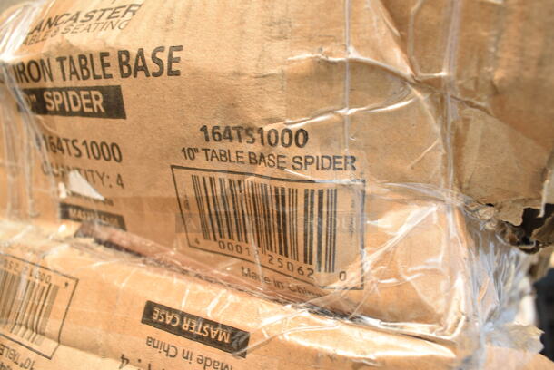 3 Boxes of 4 BRAND NEW SCRATCH AND DENT! Lancaster Table & Seating 164TS1000 10" Cast Iron Table Base Spider. 3 Times Your Bid! May Be Missing Pieces. - Image 3 of 3