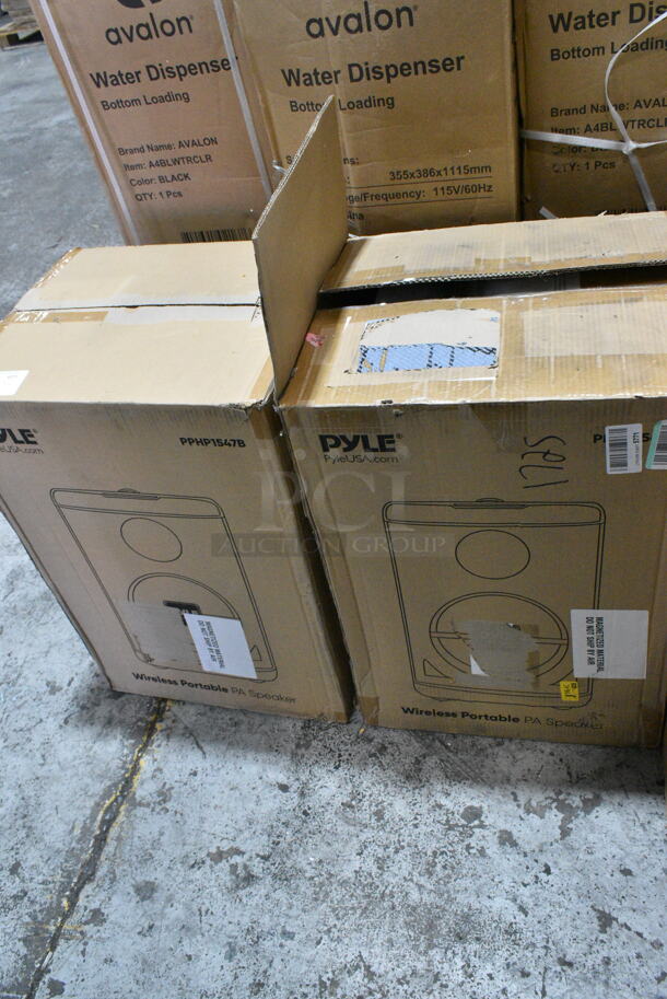 2 IN ORIGINAL BOX! Pyle PPHP1547B 15’’ Wireless Portable PA Speaker - Portable PA & Karaoke Party Audio Speaker with Built-in Rechargeable Battery, Flashing Party Lights, USB/TF/TWS /FM Radio/Aux-in/MIC/Remote Control. 2 Times Your Bid!  - Image 2 of 4