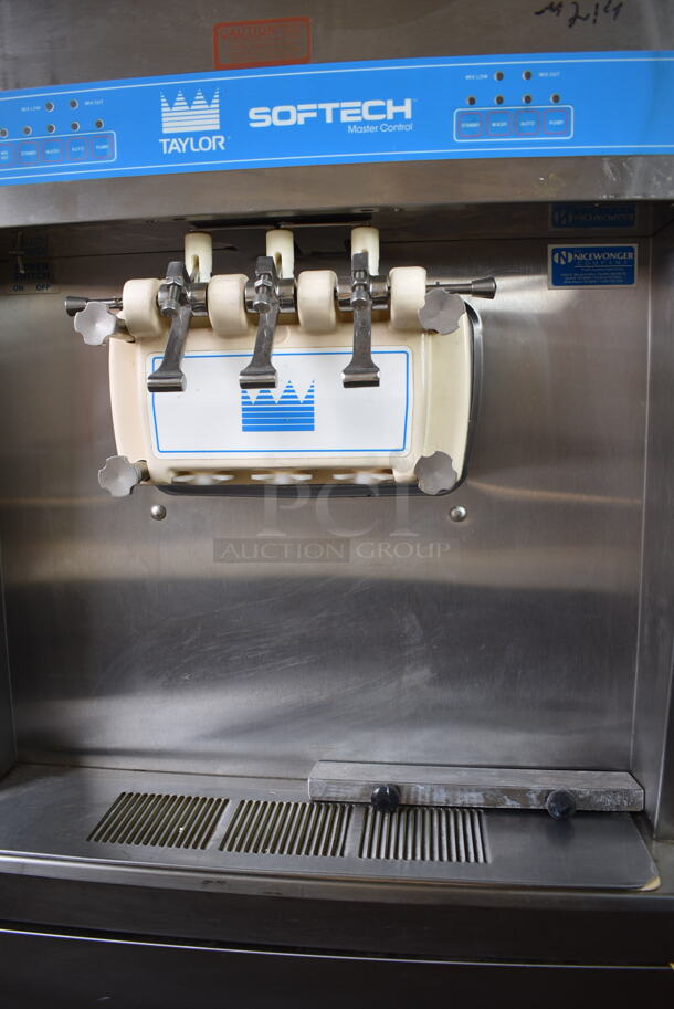Taylor 8756-27 Stainless Steel Commercial Floor Style Water Cooled 2 Flavor w/ Twist Soft Serve Ice Cream Machine on Commercial Casters. 208-230 Volts, 1 Phase. - Image 4 of 12