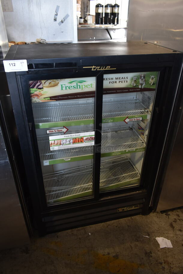 True GDM-33SSL-54 Metal Commercial 2 Door Reach In Cooler Merchandiser w/ Poly Coated Racks and Drink Sliders. 115 Volts, 1 Phase. Tested and Working! - Image 1 of 5