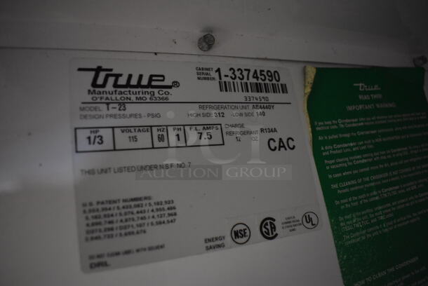 True T-23 Stainless Steel Commercial Single Door Reach In Cooler on Commercial Casters. 115 Volts, 1 Phase. 27x30x83. Tested and Powers On But Does Not Get Cold - Image 3 of 5