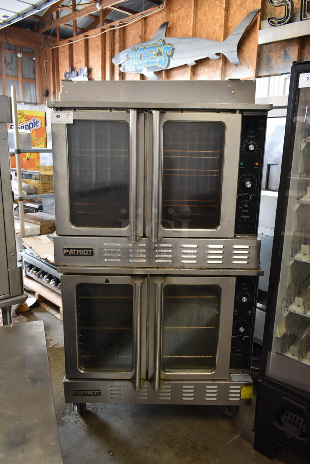 2 Patriot PT-COE Stainless Steel Commercial Electric Powered Full Size Convection Ovens w/ View Through Doors, Metal Oven Racks and Thermostatic Controls on Commercial Casters. 208 Volts, 3 Phase. 2 Times Your Bid! - Image 1 of 9