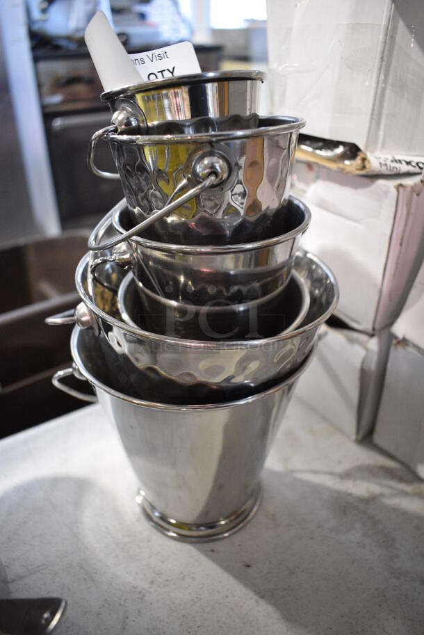 6 Various Stainless Steel Buckets. Includes 3x3x2.5. 6 Times Your Bid! - Image 2 of 3