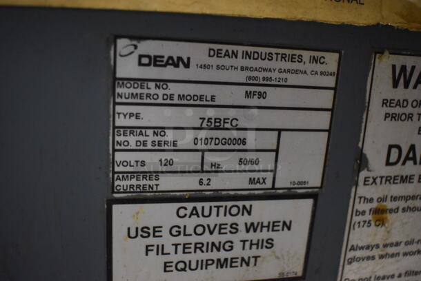 Dean SM40GMS Stainless Steel Commercial Natural Gas Powered Single Bay Deep Fat Fryer w/ 2 Metal Fry Baskets, 2 Lids, Left Side Dumping Station on Commercial Casters. 105,000 BTU. 31x30x51 - Image 5 of 7