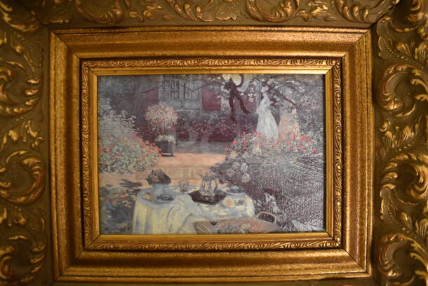 Framed Canvas Painting Reproduction of The Lunch by Claude Monet From Art Dealer Ed Mero! - Image 3 of 5