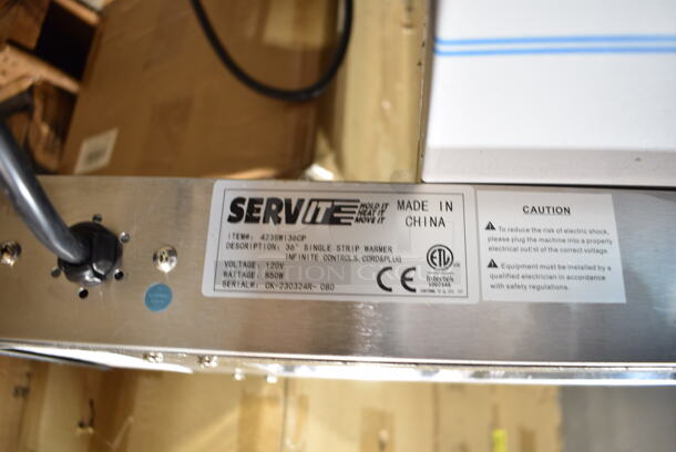 BRAND NEW SCRATCH AND DENT! 2023 ServIt 423SWI36CP 36" High Wattage Strip Warmer with Adjustable Infinite Controls and Cord. 120 Volts, 1 Phase.  - Image 8 of 8