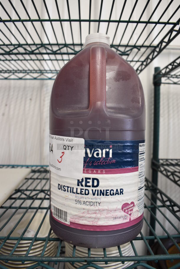 3 Red Distilled Vinegar Jugs. 6x6x12. 3 Times Your Bid! - Image 1 of 2