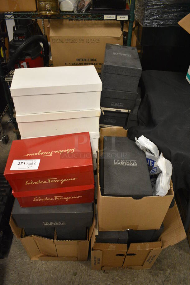 ALL ONE MONEY! Lot of Various Shoes and Loafers Including Salvatore Ferragamo and Romano Martegani. Includes Sizes 9.5 and 10.