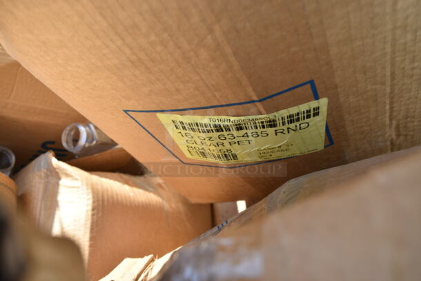 PALLET LOT of 14 BRAND NEW Boxes Including Dart 90HTPF1R White Foam Square Take Out Container with Hinged Lid 9" x 9" x 3" - 200/Case, 500SPC040 4 oz. Round Plastic Spice Jar - 500/Case, 999SPC16R Containers, Fineline 5032-L Super Bowl Clear PET Plastic Dome Lid for 32 oz. Bowls - 100/Case, 500LSTRWL Choice 9, 12, 16, 20, and 24 oz. Clear Strawless / Sip Lid - 1000/Case. 14 Times Your Bid!  - Image 3 of 12