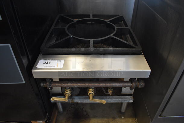 Stainless Steel Commercial Gas Powered Single Burner Stock Pot Range. 18x24x20