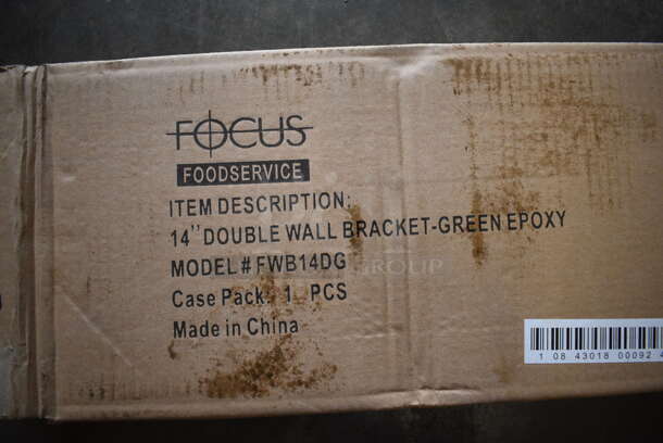 ALL ONE MONEY! Lot of 5 BRAND NEW IN BOX! Focus Green Finish Double Wall Bracket. 15x3x7 - Image 3 of 3