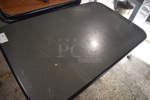 Gray Table on Black Metal Table Base. 30x48x30 - Image 4 of 5