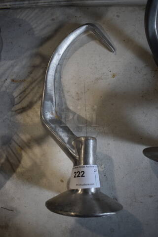 Metal Commercial Dough Hook Attachment for Hobart Mixer. 9x9x20