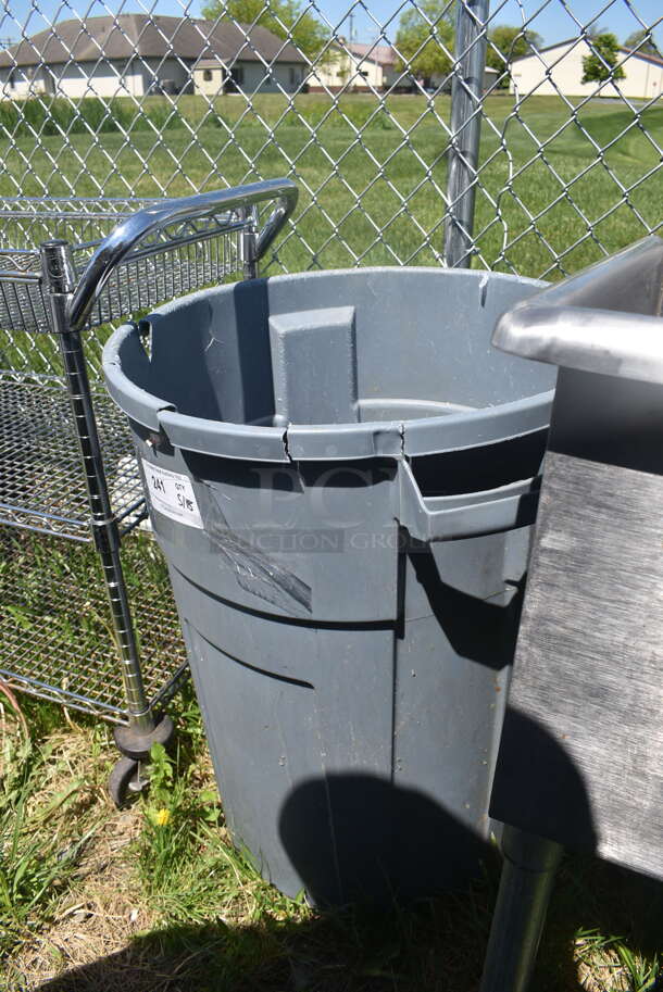 Gray Trashcan with Small Black Trashcan Inside - Image 3 of 4