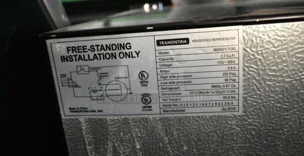 Tramontina 80901/100 Metal Mini Cooler. 115 Volts, 1 Phase. Tested and Working! - Image 4 of 4
