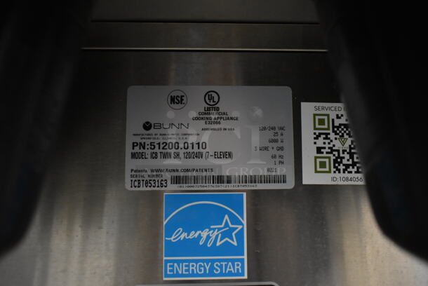 2021 Bunn ICB TWIN SH ENERGY STAR Stainless Steel Commercial Countertop Double Coffee Machine. 120/240 Volts, 1 Phase. - Image 4 of 4