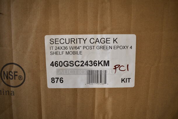 BRAND NEW SCRATCH AND DENT! Regency 460GSC2436KM NSF Mobile Green Wire Security Cage Kit - 24" x 36" x 69". May Be Missing Pieces.  - Image 3 of 3