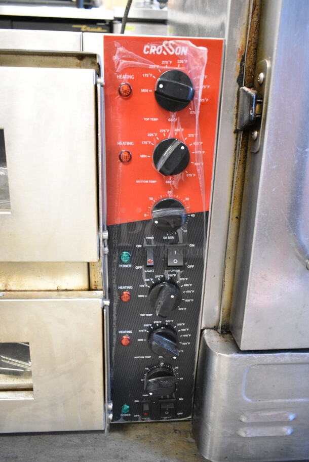 BRAND NEW SCRATCH AND DENT! 2023 Crosson CPO-320 Stainless Steel Commercial Countertop Electric Powered 2 Deck Pizza Oven w/ Cooking Stones. 120 Volts, 1 Phase. Tested and Bottom Deck Is Working But Top Deck Does Not Get Warm - Image 2 of 8