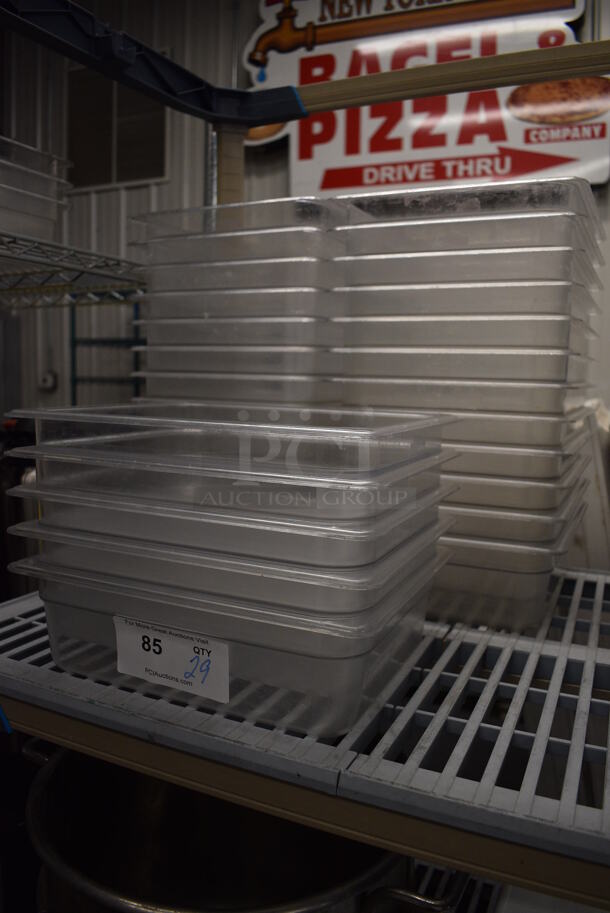 ALL ONE MONEY! Lot of 29 Clear Poly 1/2 Size Drop In Bins. 1/2x4  - Image 3 of 3