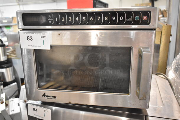 2014 Amana HDC12A2 Stainless Steel Commercial Countertop Microwave Oven. 120 Volts, 1 Phase.  - Image 1 of 5