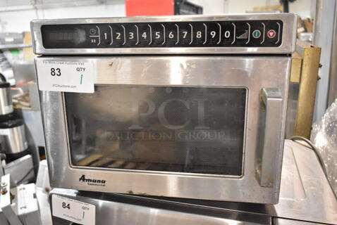 2014 Amana HDC12A2 Stainless Steel Commercial Countertop Microwave Oven. 120 Volts, 1 Phase. 