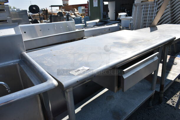 Stainless Steel Table w/ Drawer and Metal Under Shelf.  - Image 3 of 5