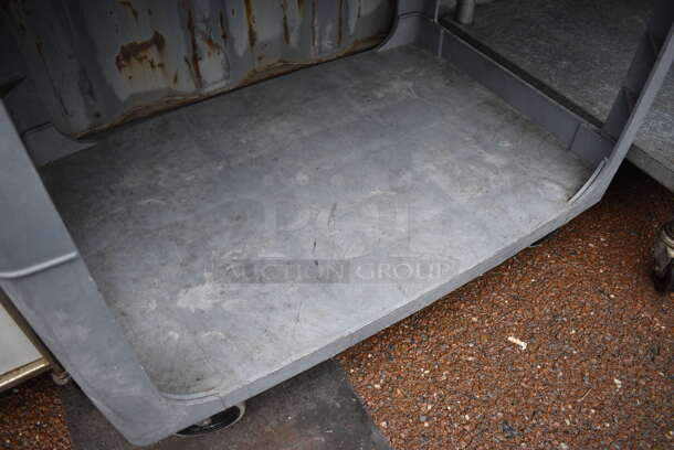 Gray Poly 2 Tier Cart w/ Push Handle on Commercial Casters. 45x25x33 - Image 4 of 4