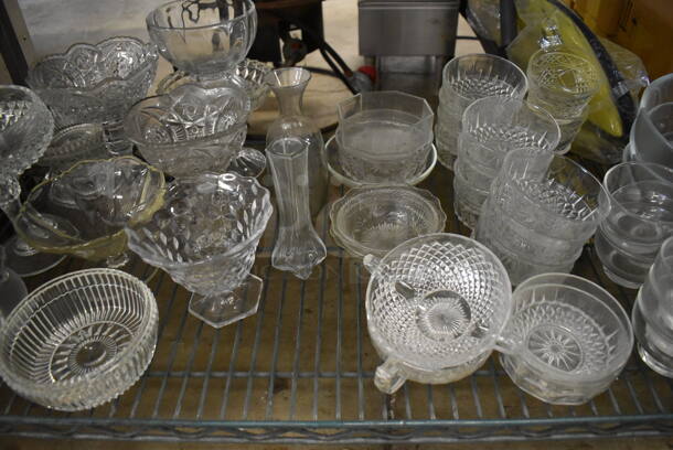 ALL ONE MONEY! Tier Lot of Various Items Including Glass Bowls, Glass Footed Bowls - Image 4 of 6