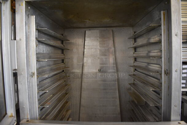 Metal Commercial Heated Warming Cabinet on Commercial Casters. 29x32x72. Cannot Test Due To Exposed Wire. - Image 3 of 6