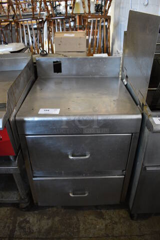 Stainless Steel Commercial Counter w/ 2 Drawers and Back Splash. 24x24x38.5