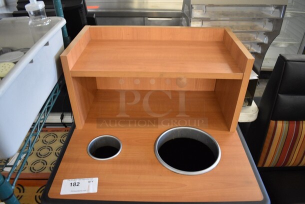 Wood Pattern Trash Can Shell w/ Tray Return, Trash Deposit Holes, Trash Can and Door. 25.5x25.5x48. - Image 3 of 5