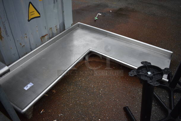 Stainless Steel L Shaped Left Side Dishwasher Table. No Legs. 70x75x8 - Image 2 of 5