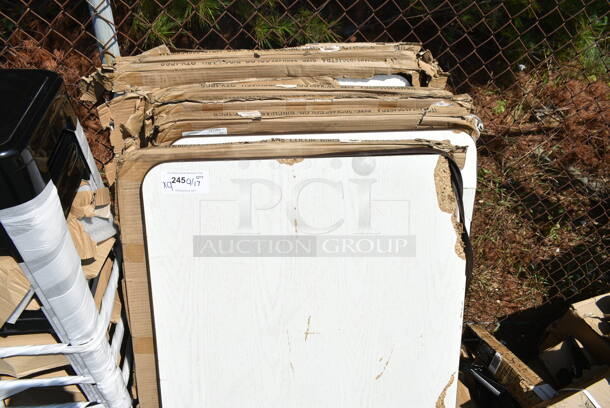 9 BRAND NEW SCRATCH AND DENT! Lancaster Table & Seating 3493048tba 30" x 48" Rectangular Reversible White Birch / Ash Laminated Table Top. See Pictures for Damage. 9 Times Your Bid!  - Image 3 of 11