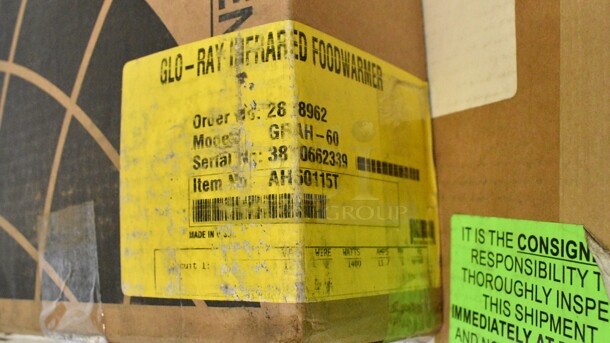 BRAND NEW! Hatco GRAH-60 60" High Watts Infrared Strip Warmer - Single Rod, (1) Built In Toggle Control. 120 Volts, 1 Phase.  - Image 3 of 3