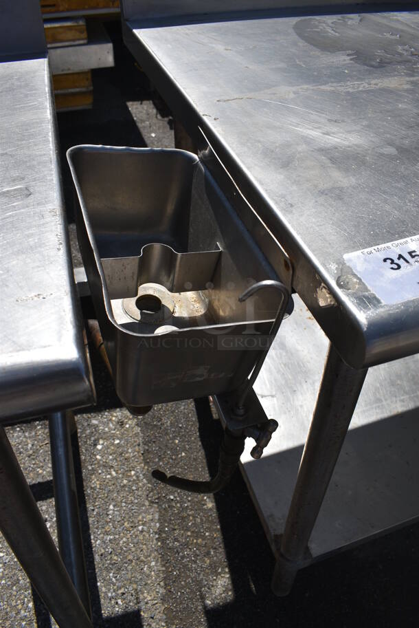 Stainless Steel Commercial Table w/ Sink Basin, Handles, Under Shelf, Back Splash and Right Side Splash Guard. 59x30x40. Bay 10x14x9 - Image 4 of 6