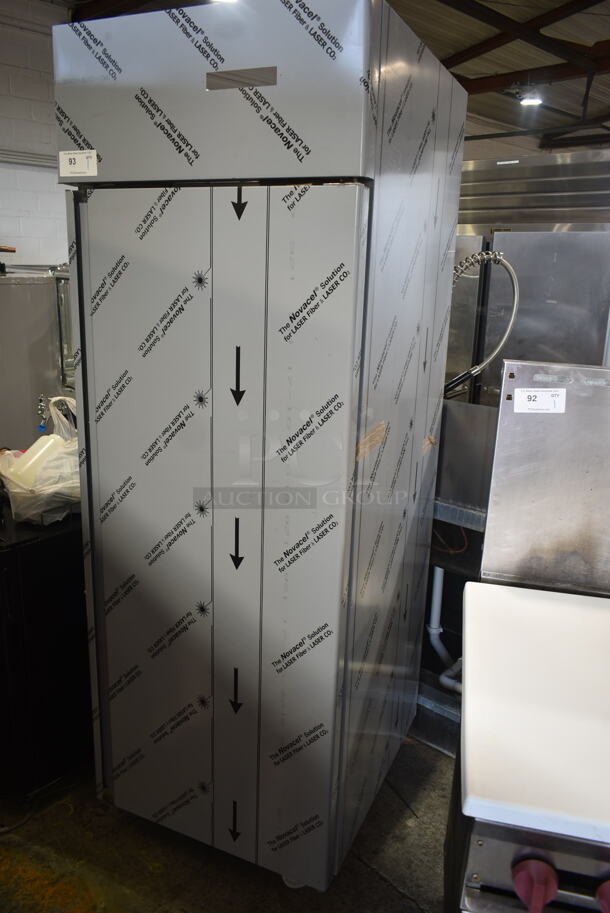 BRAND NEW SCRATCH AND DENT! Stainless Steel Commercial Single Door Reach In Cooler Frame. Does Not Have Compressor.