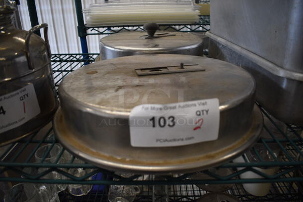 2 Metal Dome Covers / Lids for Automatic Coffee Urn. 14x14x3. 2 Times Your Bid!