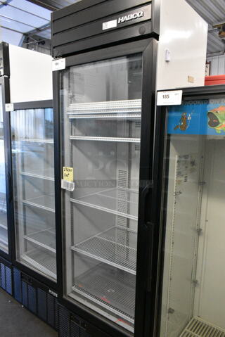 2019 Habco SE18 Metal Commercial Single Door Reach In Cooler Merchandiser w/ Poly Coated Racks. 115 Volts, 1 Phase. Tested and Working!
