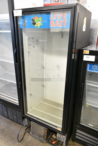 True GDM-12 Metal Commercial Single Door Reach In Cooler Merchandiser w/ Poly Coated Racks. 115 Volts, 1 Phase. Tested and Working!