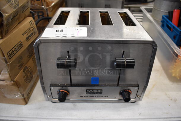 Waring WCT800 Stainless Steel Commercial Countertop 4 Slot Toaster Oven. 120 Volts, 1 Phase. 12x13x9.5