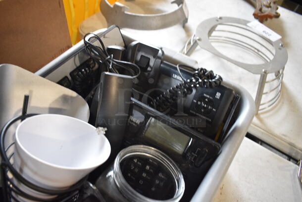 ALL ONE MONEY! Lot of Various Items Including Drop In Bin and Corded Office Telephones in Gray Bus Bin! - Image 4 of 4